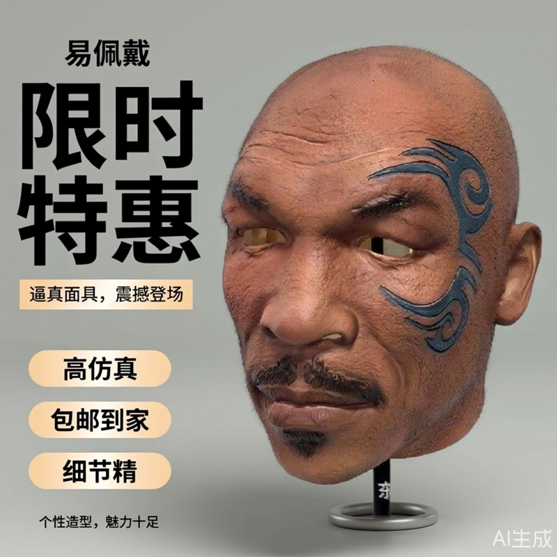 派对用品仿真直播头套影视抽象