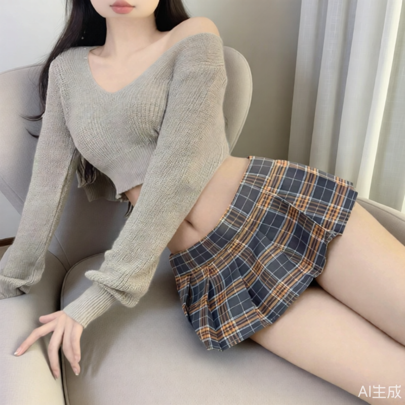 格子百褶裙小短裙mini超短百褶裙日系可爱超无内衬裙子JK