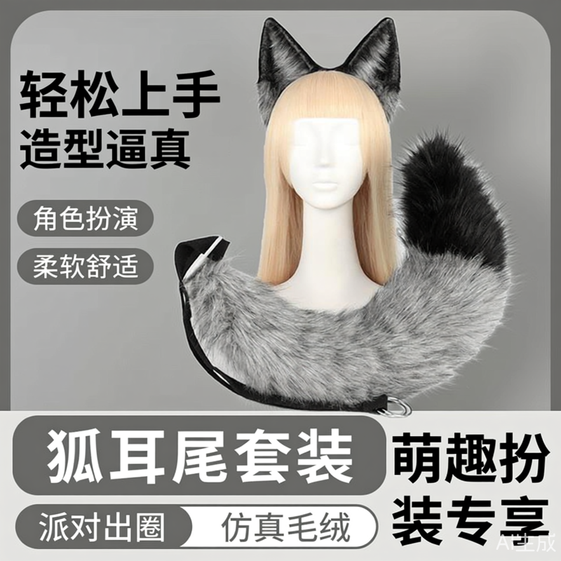 手作cosplay兽耳兽套装道具疯狂