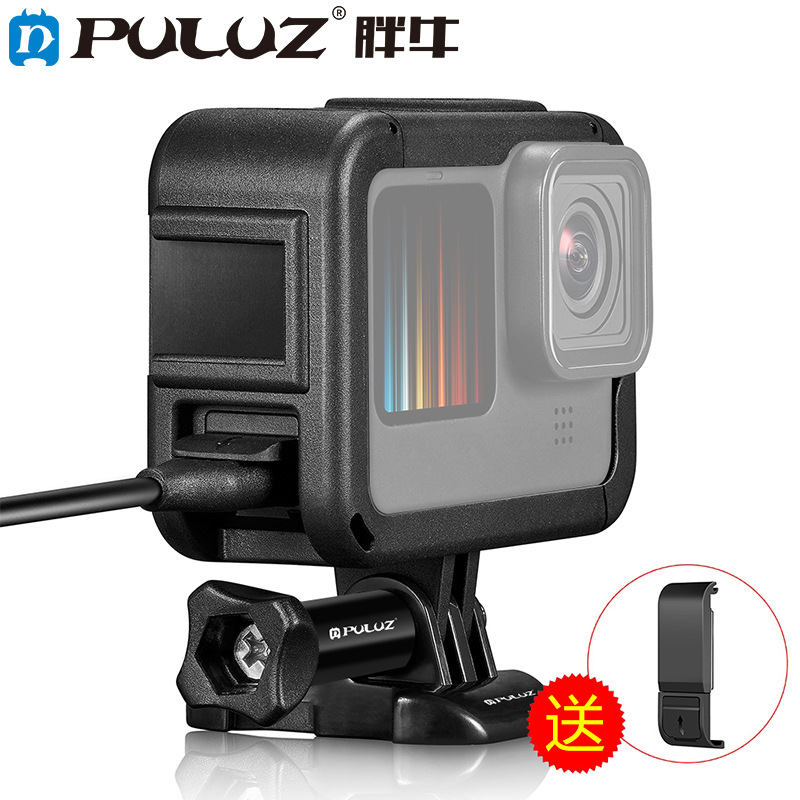 PULUZ适用于GoPro HERO11/10兔笼保护边框可充电侧盖保护壳