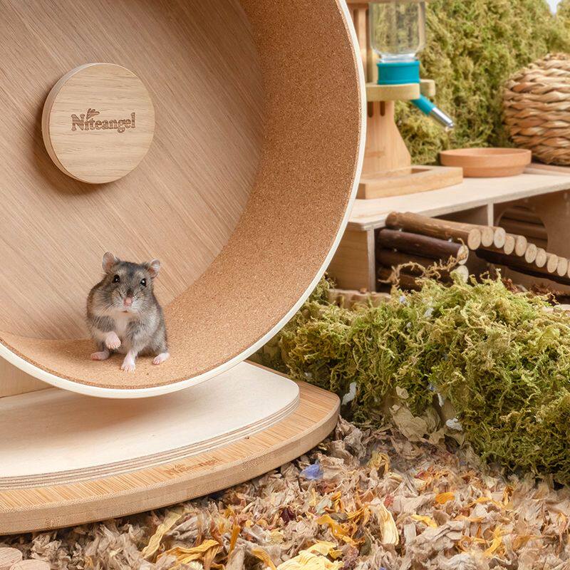niteangel艾特 亚克力跑轮软木垫木跑云朵跑轮替换跑道仓鼠用品夏