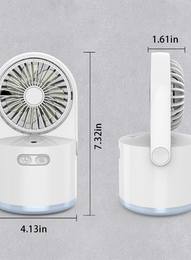 Desktop Air Cooler 2000mAh Rechargeable 3 Speeds Personal