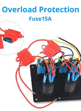 12V 24V Rocker Switch Panel 4 Gang 3.1A USB Charger Cigarett