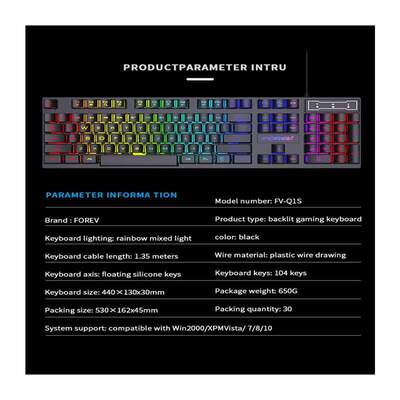 Gaming Keyboard Computer Keyboard Gamer PC Colorful Rainbow