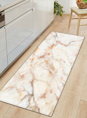 Long non-slip kitchen mat welcome mat black white marble pri