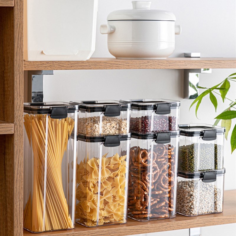 1pcs Transparent Sealed Storage Box Kitchen Food Grain Conta