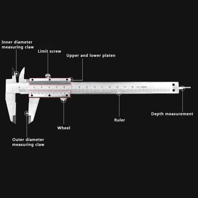 Vernier Caliper 0.02mm Metal Calipers Gauge Micrometer Measu