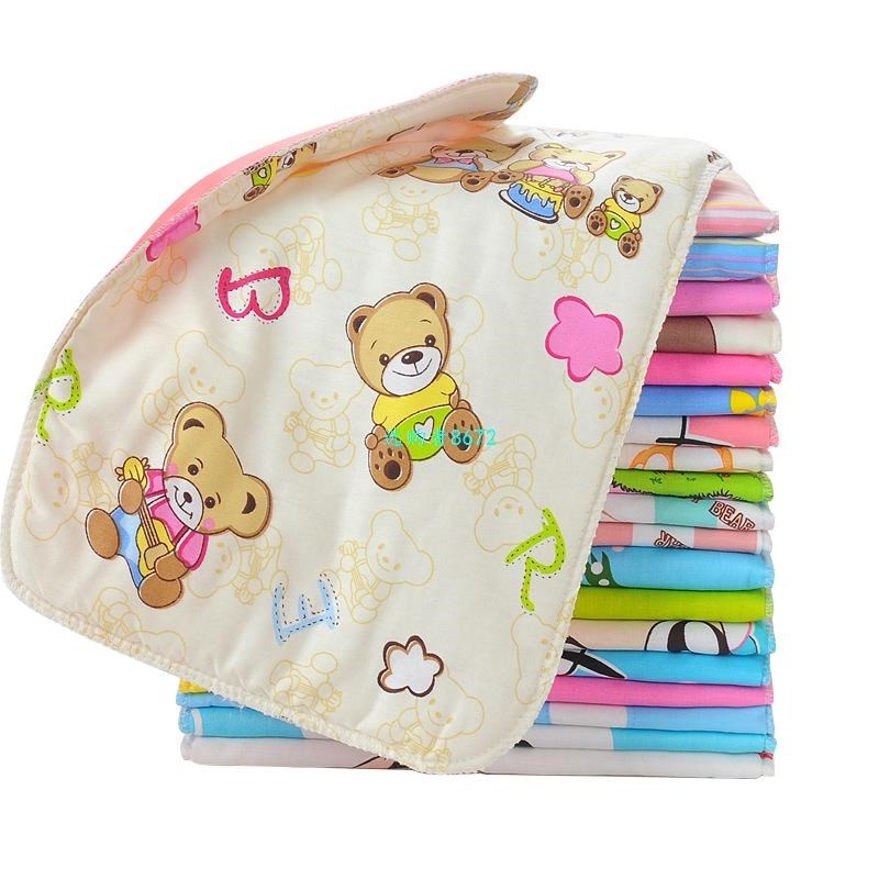 24*35cm Pure Cotton Baby 3 Layer Portable Foldable Washable