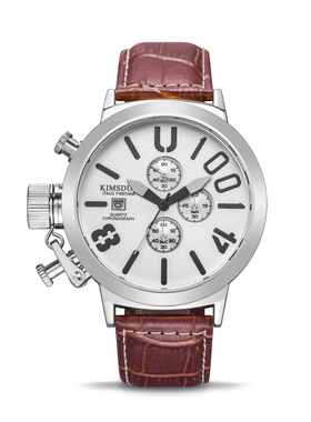 大表盘皮带男士手表Men's belt watch, sports multifunc