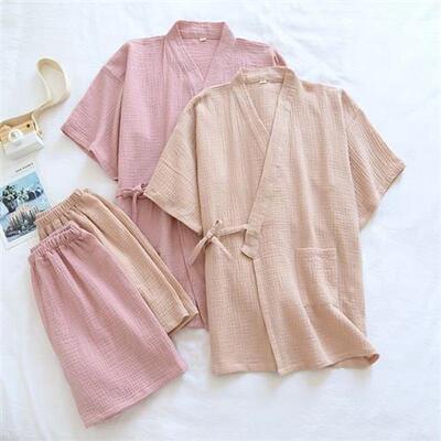 Summer New Style Japanese Kimono Pajamas Suit Couple Thin Co