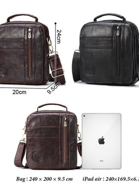 Fashion Man Package Vintage Shoulder Bag Genuine Cow Leathe