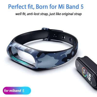 Camouflage Silicone Strap For Xiaomi Mi Band 5 Miband5 Strap