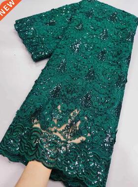 Nigerian Lace Fabric With Sequins For Wedding 2021 High Qual
