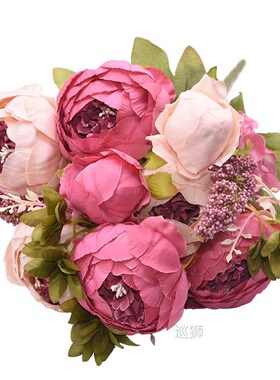 1Bunch European Artificial Peony Flowers Silk Fake Flowers W