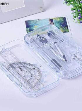 1 set Simple Style Protractor Compass Straight Ruler Ruler
