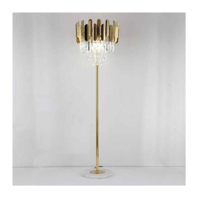 New Luxury Modern Crystal Gold Stand Floor Lamp LED For Bedr