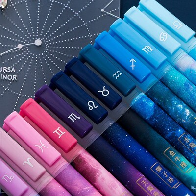 3pc/lot Constellation Gel Pen Novelty 0.5mm Starry Black In
