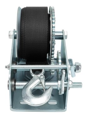 2500lbs Hand Crank Winch with 7m Polyester Strap 2 Gear Winc