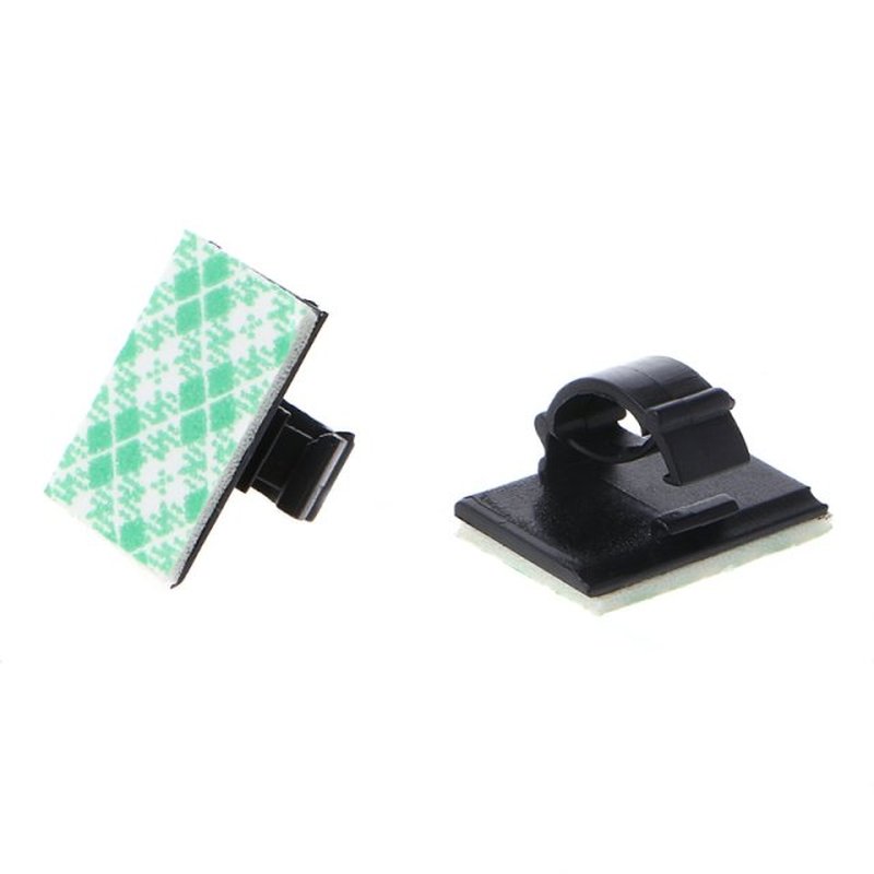 30Pcs Car Wire Clip Black Cable Tie Rectangle Holder Mount C