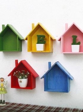 Shelf Wall Floating Shelves Display Pot Cubby Shadow Wooden