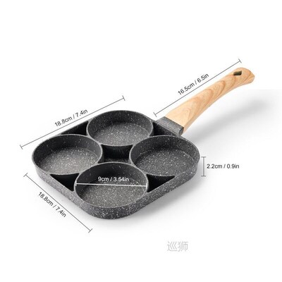 Four-Hole Frying Pot Pan Thickened Omelet Pan Non-Stick Egg