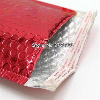 50pcs/lot 15*18cm Red Poly Bubble Mailer Envelopes Aluminum