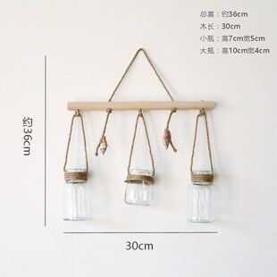 Ins creative hydroponic plant hanging glass vase curtain