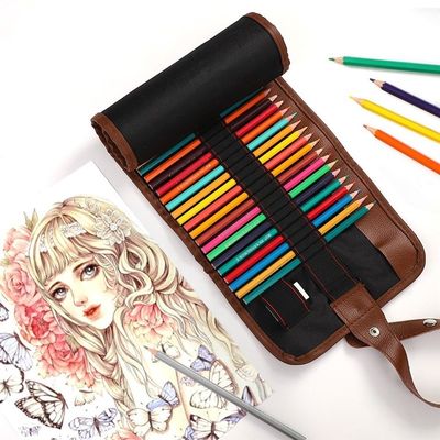 *JIANW 72 Holes Foldable Canvas Pen Curtain Color Pencil Can