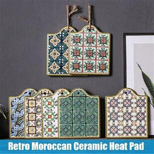 Moroccan Ceramic Trivet Pot Holder Non-Skid Heat Insulation