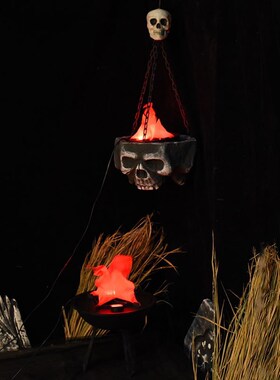 Halloween atmosphere LED flame light electronic brazier