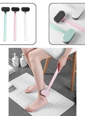 Moderately Soft Long Handle Back Rubbing Massage Brush for