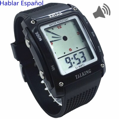 Rectangle Dial,Spanish talking Watch for the Blind and Elde