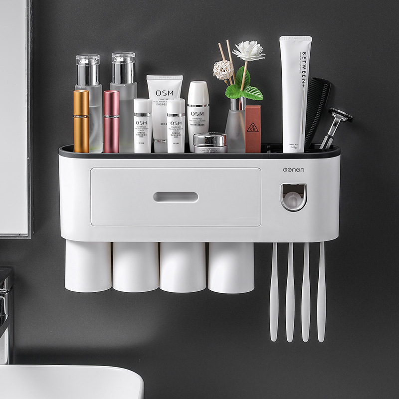 Magnetic Adsorption Inverted Toothbrush Holder Double