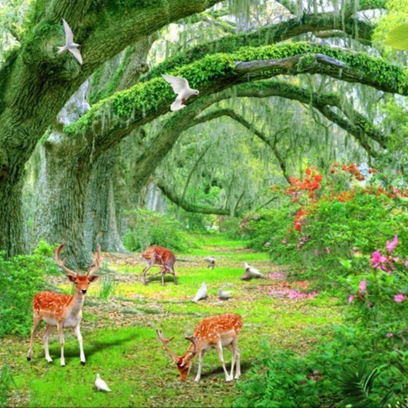 custom wall stickers landscape wallpapers for living room B