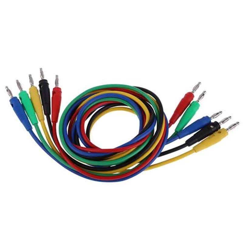 5pcs 1M 4mm diameter banana plug test leads Round banana plu
