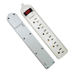 US Plug 6 Socket Surge Protector Wall-mounted 14AWG Horizont