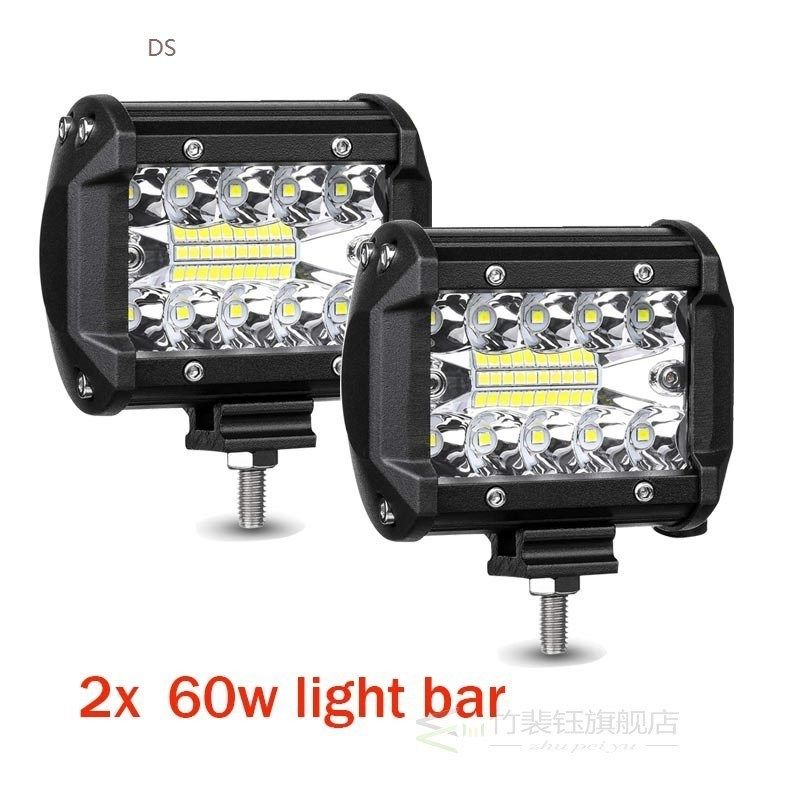 2PCS LED Bar 7 inch LED Light Bar 3 Rows Work Light Combo Be