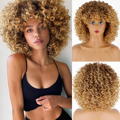 Synthetic Blonde Curly Wig Blonde Afro Curly Wigs Synthetic