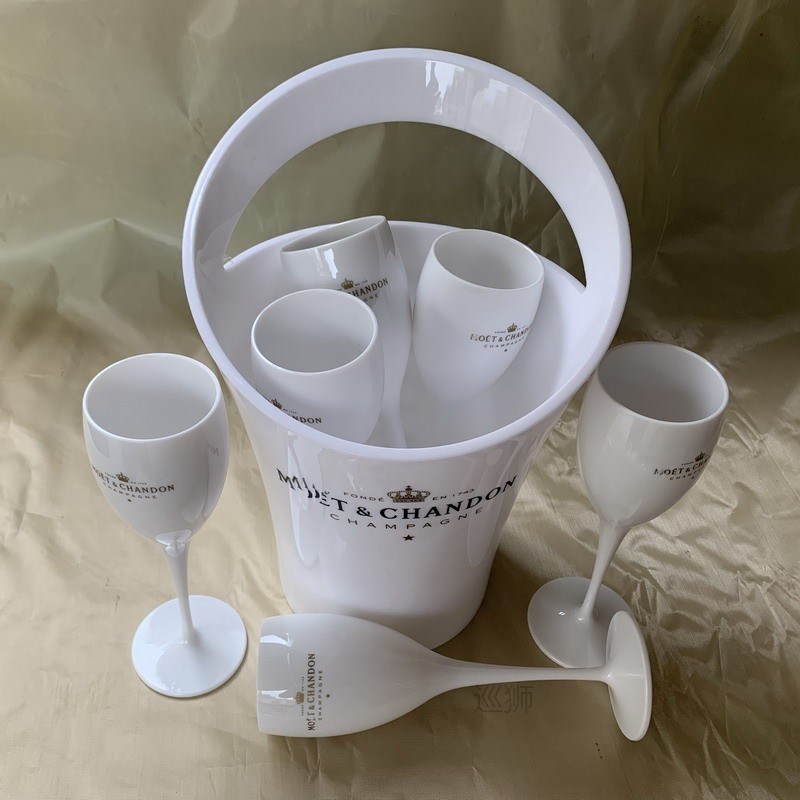 Ice Bucket and Wine Glass Acrylic Goblets champagne Glasses