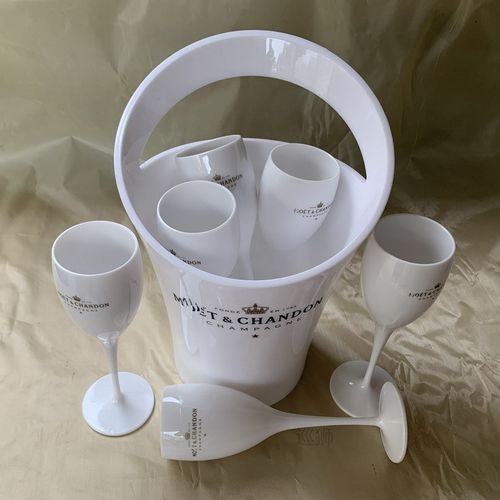 Ice Bucket and Wine Glass Acrylic Goblets champagne Glasses