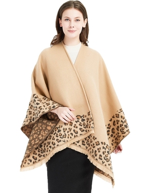 women leopard print shawl winter ladies cashmere scarf wrap