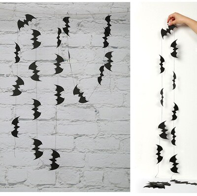 Halloween Parti Pumpkin Bat Spider Crow Ghost Garlands Bat P