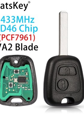 2 Buttons 433Mhz Remote Car Key For Peugeot 307 206 407 Part