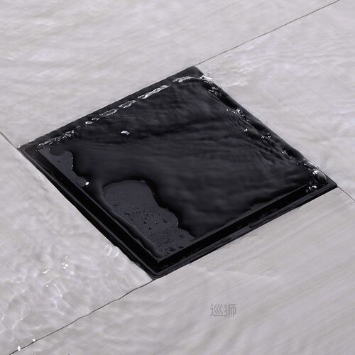 Square Anti-odor Floor Waste Grates 100X100 Shower Drain Bla