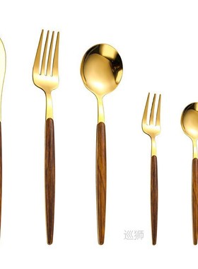 20/30Pcs Wooden Tableware for Kitchen Cutlery Set Stainless