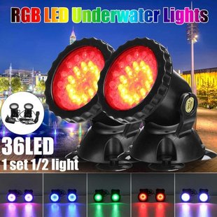 100-240V LED Underwater Lights Waterproof Lamp RGB 36leds Un