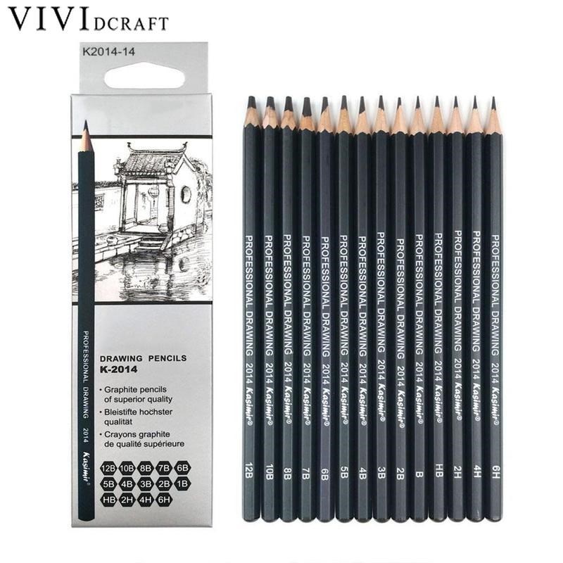 14pcs/Set Wood Black Sketch Pencil Pencil Art Graphite Shadi