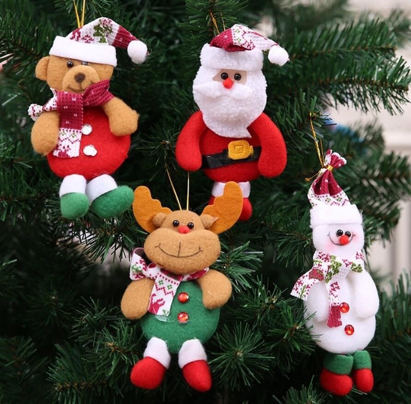 4pcs Christmas Tree Ornaments Dolls Natal Noel Hanging Decor