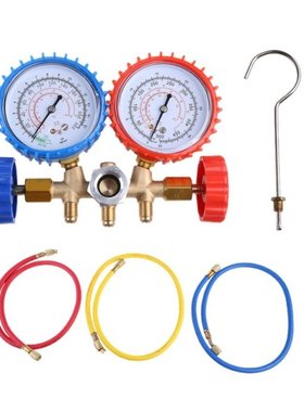 AC Diagnostic Manifold Freon Gauge Hose Set 3 Way for Chargi