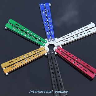 New RaiNBow ColoR 3CR13Mov STaiNleSS STeel KNife BuTTeRfly T